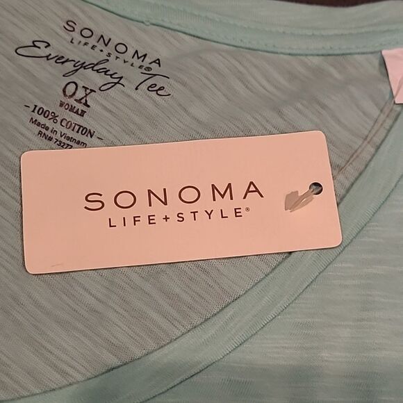 NWT Sonoma Blue Everyday Tee Vee Neck Tee Shirt - Picture 9 of 10